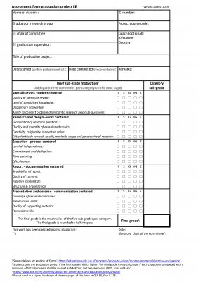Assessment Form Graduation Project EE 201908 Page 1